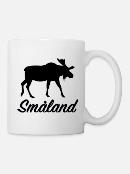 Småland Elch Schweden Region Südschweden Aufkleber - Tasse - Weiß