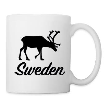 Sweden Reindeer Silhouette Sweden Souvenir - Mug - white - Right