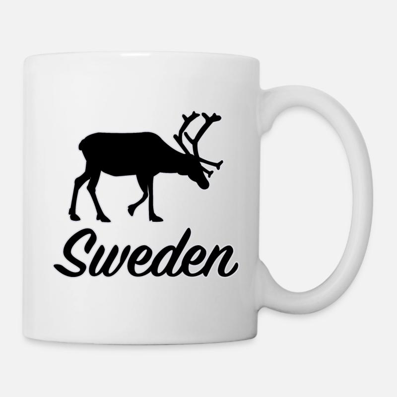 Suède Silhouette de renne Suède Souvenir - Mug blanc - blanc