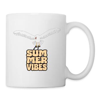 Möwe mit Pistole - Summer Vibes Meer Strand Urlaub - Tasse - Weiß - Rechts