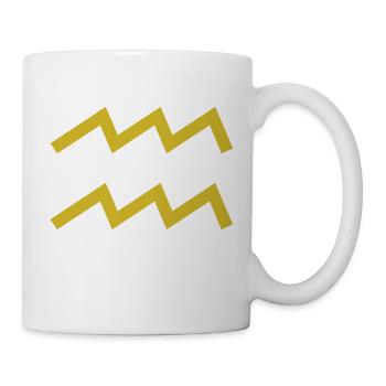 Sternzeichen Wassermann, exklusives T-Shirt Design - Tasse - Weiß - Rechts