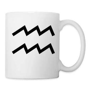 Sternzeichen Wassermann, exklusives T-Shirt Design - Tasse - Weiß - Rechts