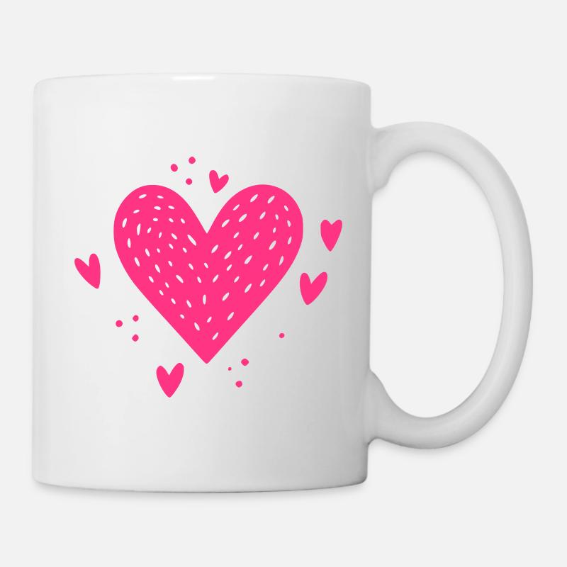 Coeur motif Coeurs - Mug blanc - blanc