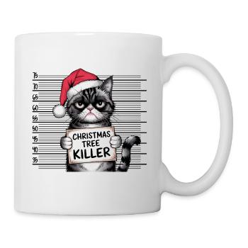 Christmas Tree Killer Katze frech Weihnachten - Tasse - Weiß - Rechts