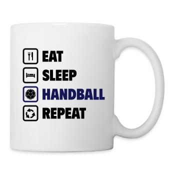 Mangez, dormez, handballez, répétez ! - Mug blanc - blanc - Droite