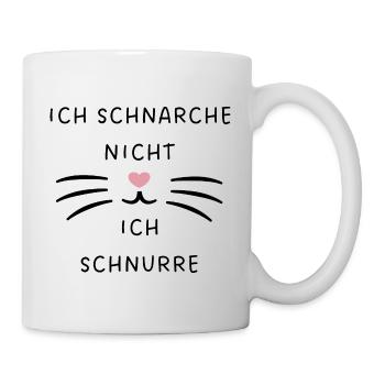 Ich schnarche nicht, ich schnurre: Katzennase - Tasse - Weiß - Rechts