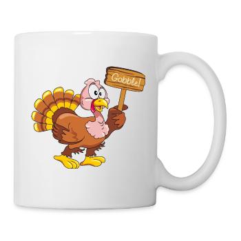 Lustiger Truthahn mit Holzzeiger - Tasse - Weiß - Rechts