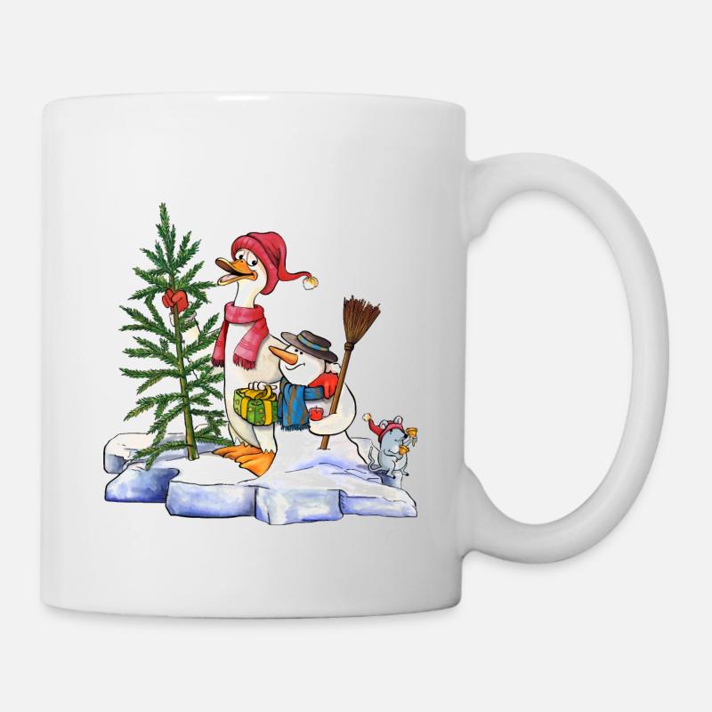 Weihnachtsente - Tasse - Weiß