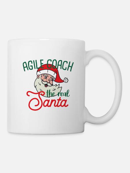 Agile Coach xmas the real Santa Weihnachten - Tasse - Weiß