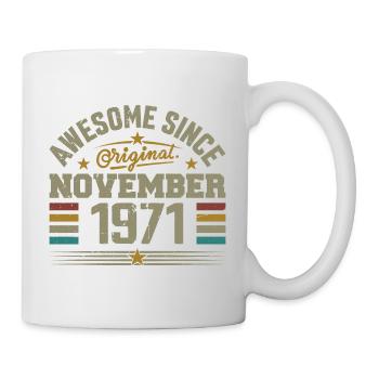 November 1971 Geburtstagsgeschenk | November 1971 - Tasse - Weiß - Rechts