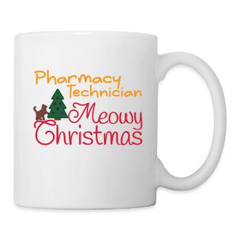 Technicien en pharmacie Noël Chat miaou Noël - Mug blanc - blanc - Droite