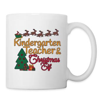 Kindergarten teacher Christmas Xmas Elf - Mug - white - Right