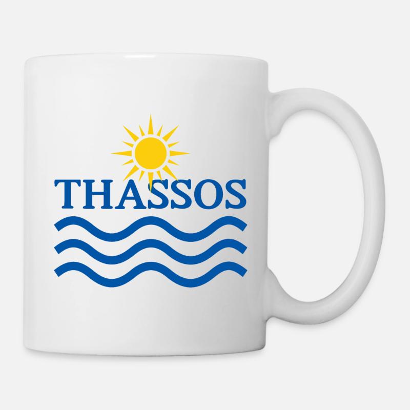 THASSOS Greece, Sun Waves - Mug - white