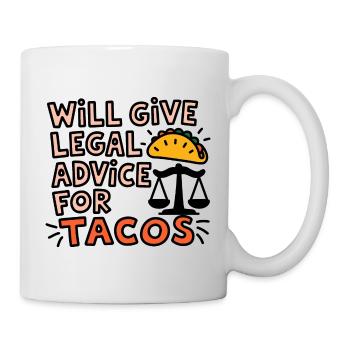 Lustige Juristen lieben Tacos - Tasse - Weiß - Rechts