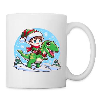 Elf und T-Rex - Tasse - Weiß - Rechts