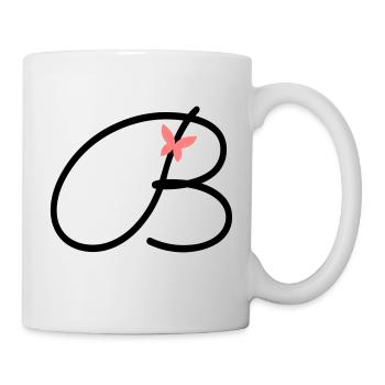 Buchstabe B Anfangsbuchstabe Schmetterling - Tasse - Weiß - Rechts