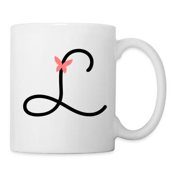 Lettre L Papillon Lettre - Mug blanc - blanc - Droite