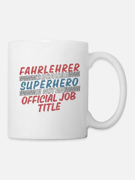 Instructeur de conduite Superhero Auto-école - Mug blanc - blanc