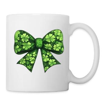 Schleife St Patricks Day Kleeblatt Glück - Tasse - Weiß - Rechts