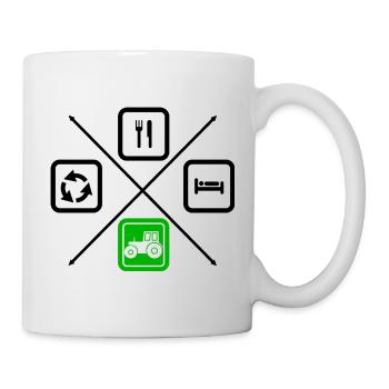 Le cycle de vie d’un agriculteur, d’un tracteur - Mug blanc - blanc - Droite