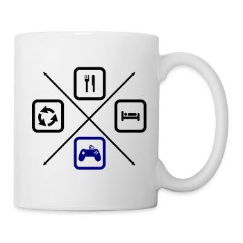 Der Lebenszyklus eines Gamers,Gamer, Gaming - Tasse - Weiß - Rechts