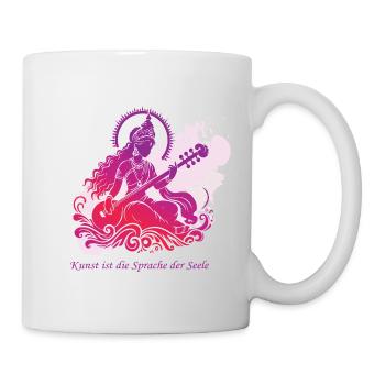 Kunst ist die Sprache der Seele 🎶 Yoga & Mythos - Tasse - Weiß - Rechts