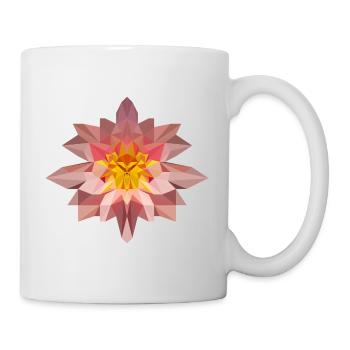 Polygon Lotus Blume – Mystik, Natur & Entspannung - Tasse - Weiß - Rechts