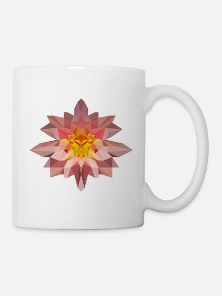 Polygone Fleur de Lotus – Mysticisme, Nature & Détente - Mug blanc - blanc