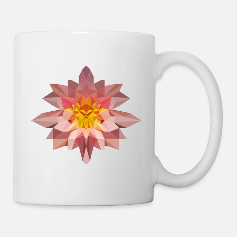 Polygone Fleur de Lotus – Mysticisme, Nature & Détente - Mug blanc - blanc
