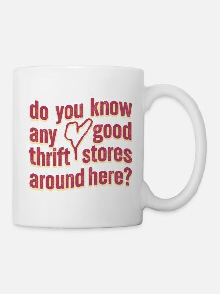 Vintage Thrift Lover – Nachhaltig Shoppen mit Stil - Tasse - Weiß
