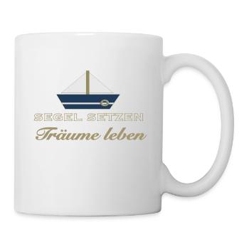 Mettez les voiles, vivez vos rêves - Dicton maritime - Mug blanc - blanc - Droite