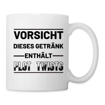 Lustiger Autoren Spruch Schreiben Plot Twist - Tasse - Weiß - Rechts