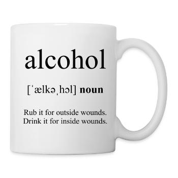 Alcohol (Alkohol) Definition Dictionary - Tasse - Weiß - Rechts