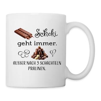 Schoki Pralinen sw - Tasse - Weiß - Rechts