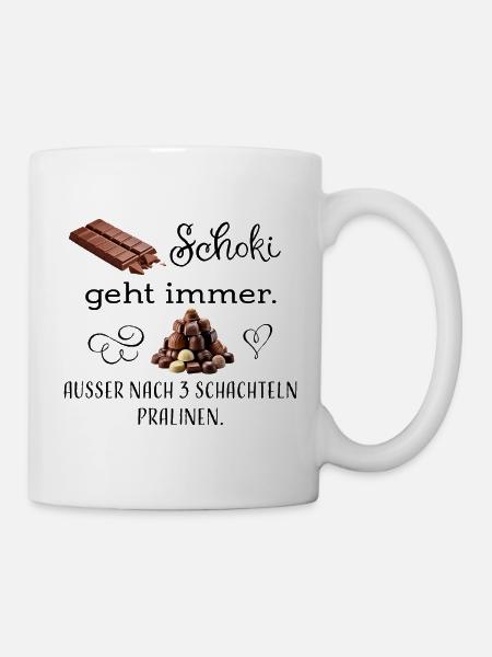 Schoki Pralinen sw - Tasse - Weiß