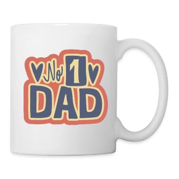 No 1 Dad Heart Design - Mug blanc - blanc - Droite