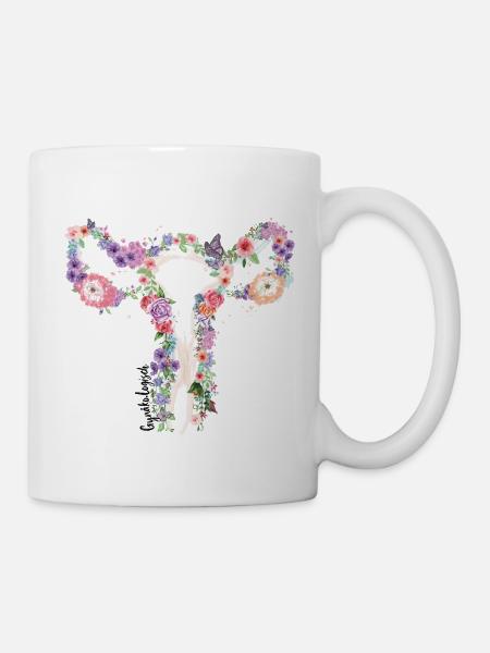 Uterus Blumen - Tasse - Weiß