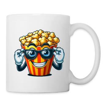 Cooles Popcorn Comic Sonnenbrille Kino - Tasse - Weiß - Rechts