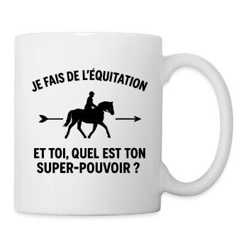 Je fais de l'équitation cheval chevaux cavalier - Mug blanc - blanc - Droite