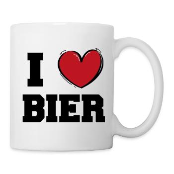 I love Bier - Tasse - Weiß - Rechts