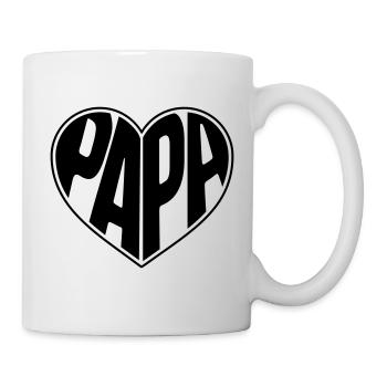 Dad Herz Papa Vatertag Vatertagsgeschenk - Tasse - Weiß - Rechts