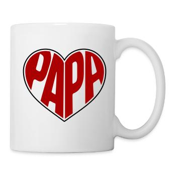 Dad Herz Papa Vatertag Vatertagsgeschenk - Tasse - Weiß - Rechts