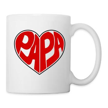 Dad Herz Papa Vatertag Vatertagsgeschenk - Tasse - Weiß - Rechts