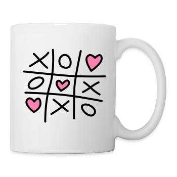 Tic-Tac-Toe mit Herzen - Tasse - Weiß - Rechts