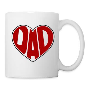 Dad Herz Papa Vatertag Vatertagsgeschenk - Tasse - Weiß - Rechts