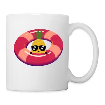 Happy Ananas - Tasse - Weiß - Rechts