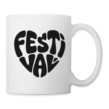Festival Herz Form Musik Herzform Party Feiern - Tasse - Weiß - Rechts