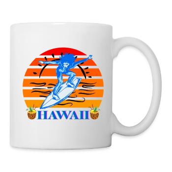 Surfen Hawaii - Tasse - Weiß - Rechts