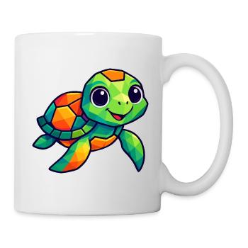 Cute Polygon Turtle - Mug - white - Right