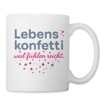 Lebenskonfetti - Was uns Frauen gefällt :-) - Tasse - Weiß - Rechts